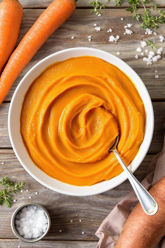 Vibrant sweet potato and carrot puree
